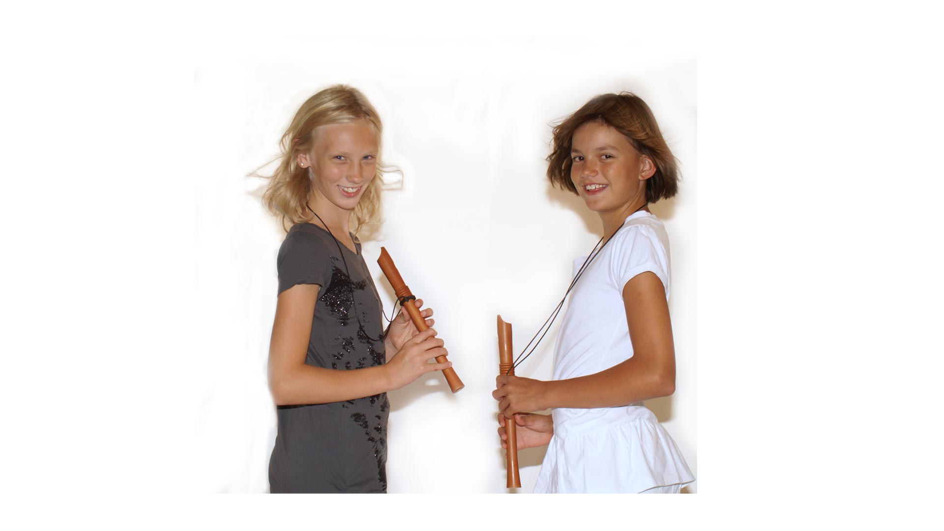 Sopranflötenhalter (schwarzes Holz) "Flötenengel" 24,3mm innen