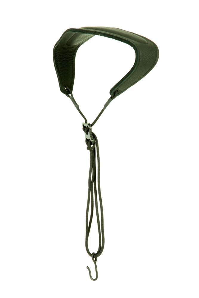 Bass strap "Elk"- neck pad made of black elk leather